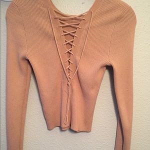 Tan Mid-Drift Sweater